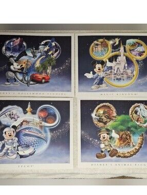 4 Print Disney Lithograph Set